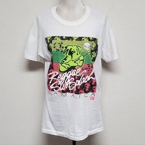 1989 Vintage Raggae Sun Splash Jamaica Concert Tour Single Stitch Neon Tee XL